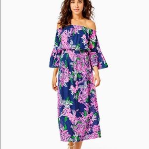 NWT Lilly Pulitzer Ravyn Off-The-Shoulder Midi Dress, M